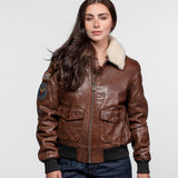 Air pilot - Women's leather aviator jacket