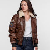 Air pilot - Women's leather aviator jacket