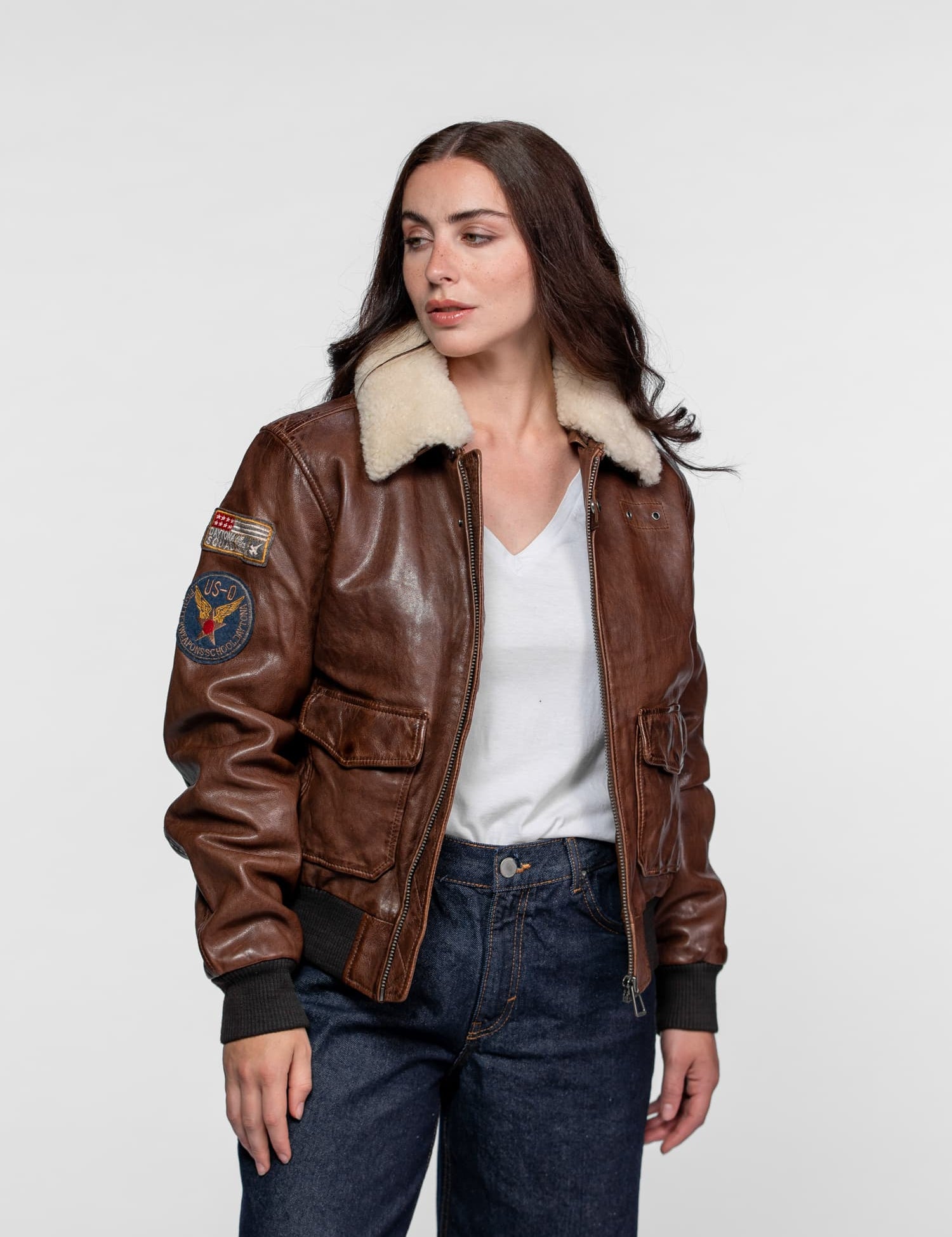 Air pilot - Blouson aviateur cuir femme