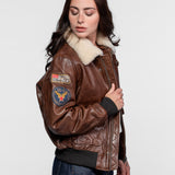 Air pilot - Women's leather aviator jacket