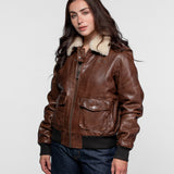 Air pilot - Women's leather aviator jacket