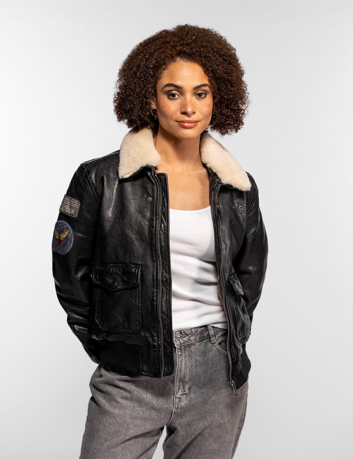 Air pilot - Blouson aviateur cuir femme