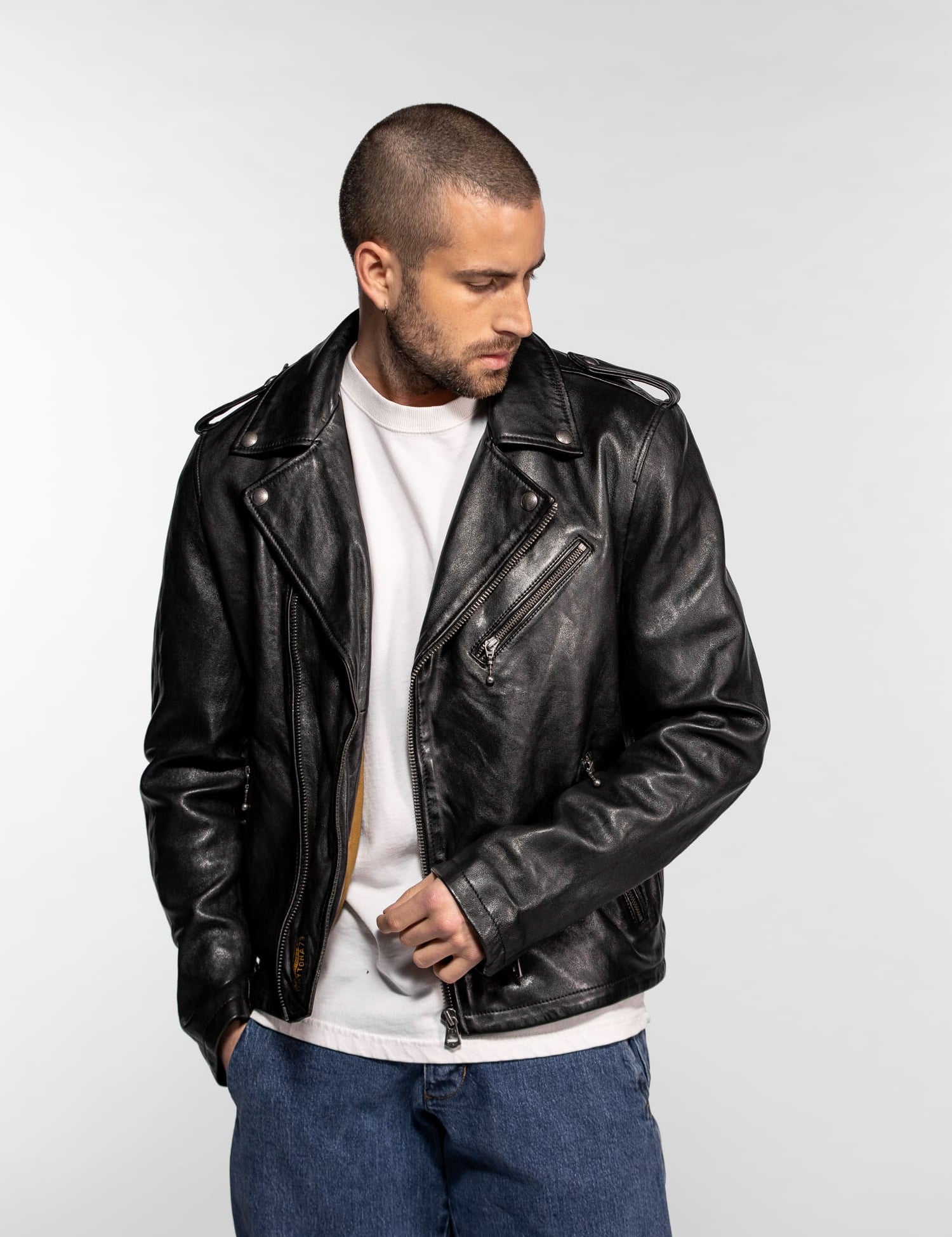 Golberg - Blouson biker cuir homme