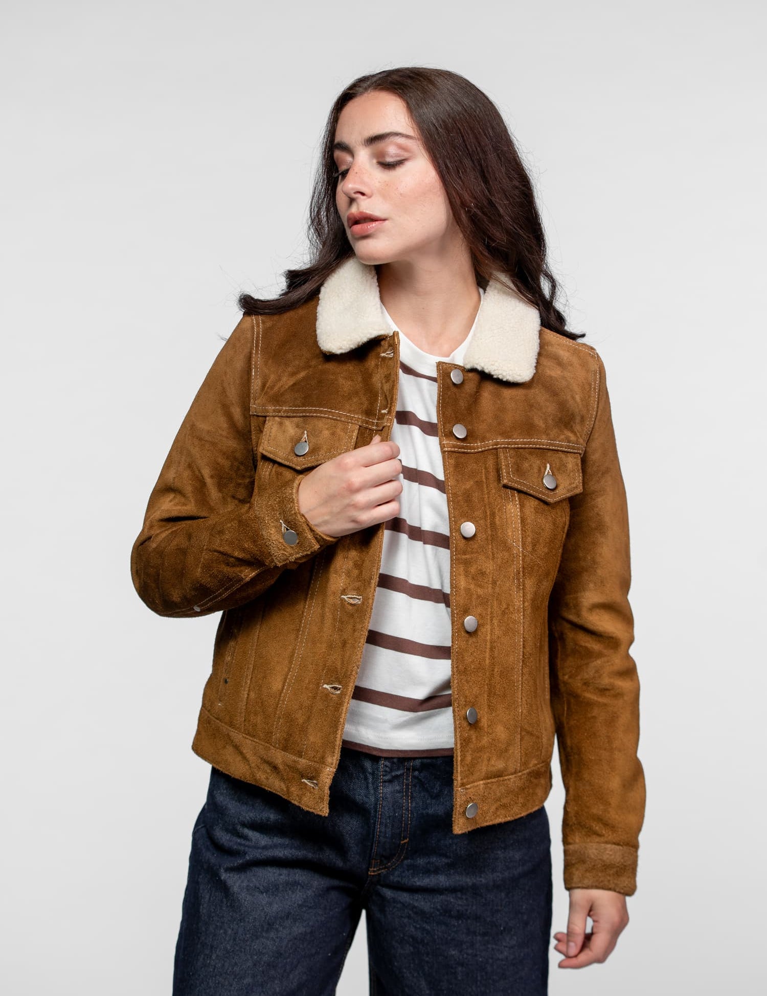 Trucky - Blouson western cuir femme