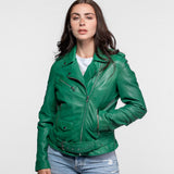 Paula - Blouson biker cuir femme