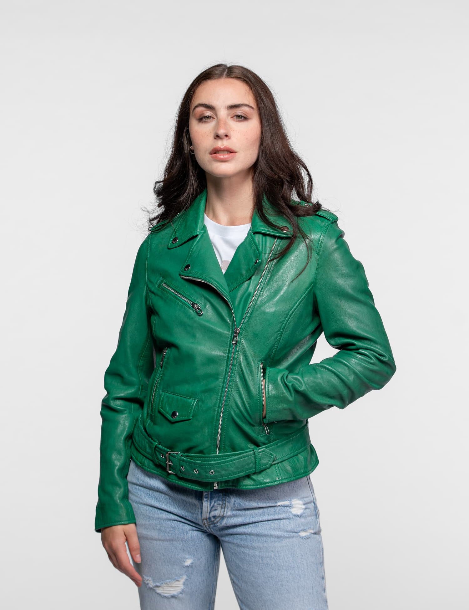 Paula - Blouson biker cuir femme