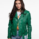 Paula - Blouson biker cuir femme