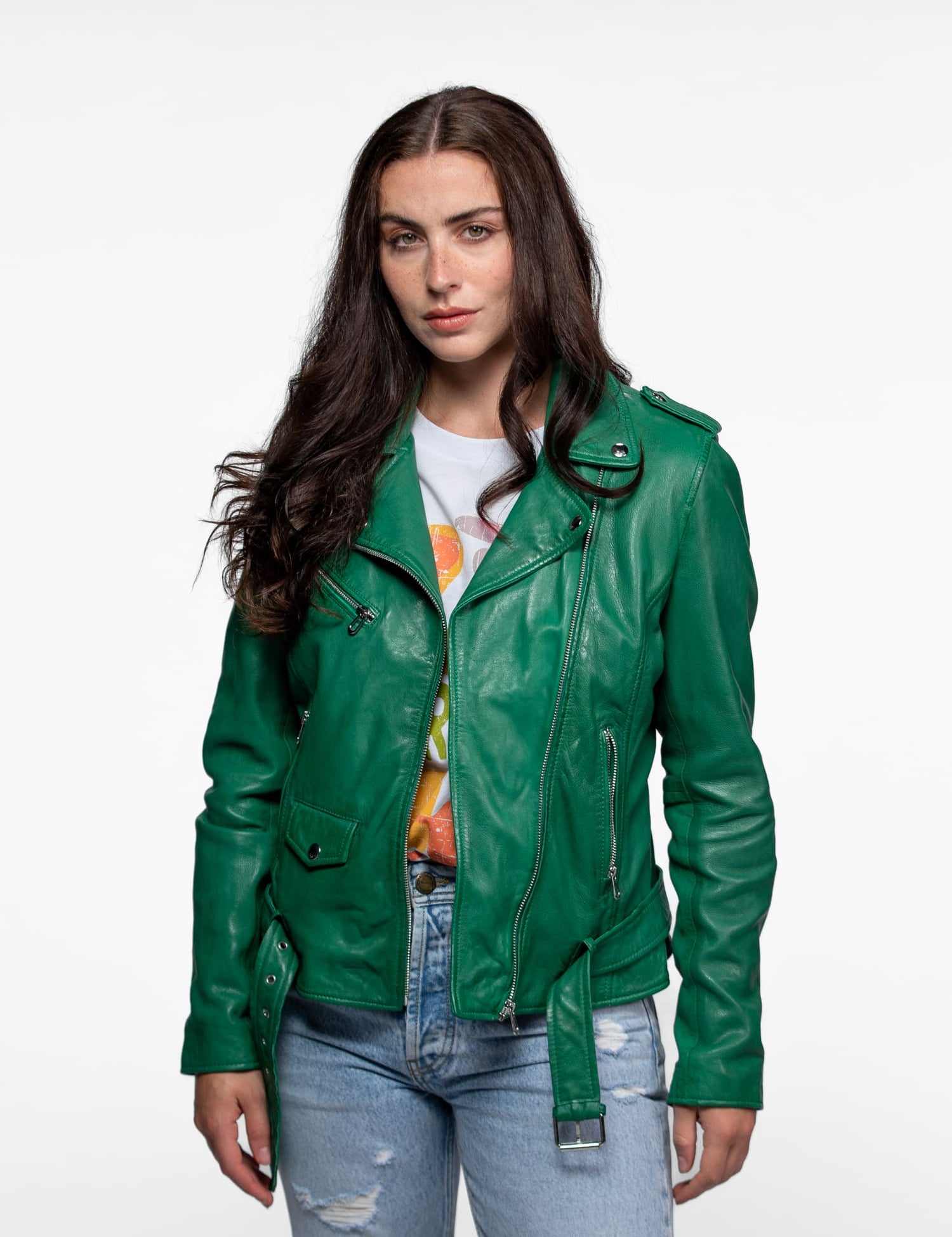 Paula - Blouson biker cuir femme