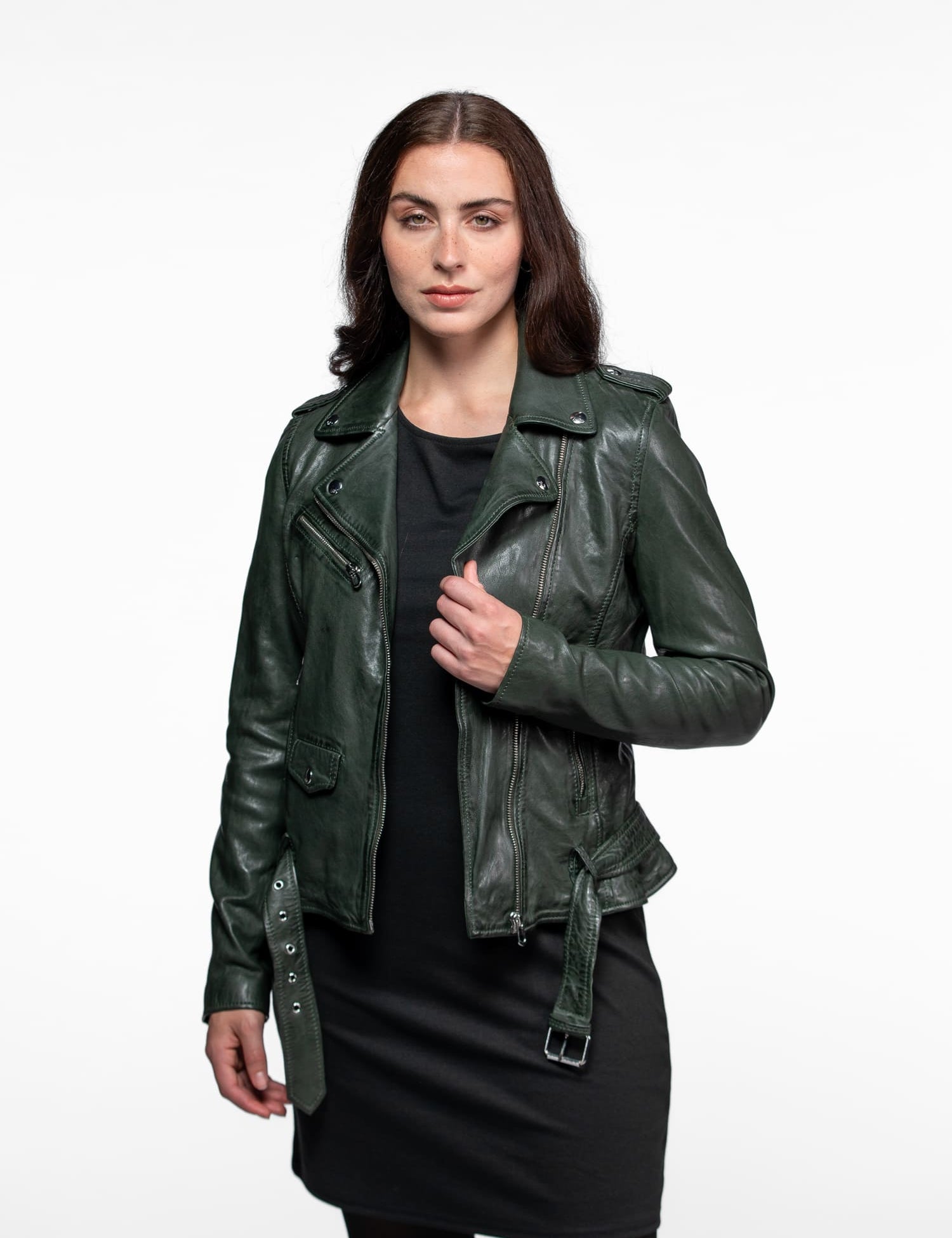 Paula - Blouson biker cuir femme