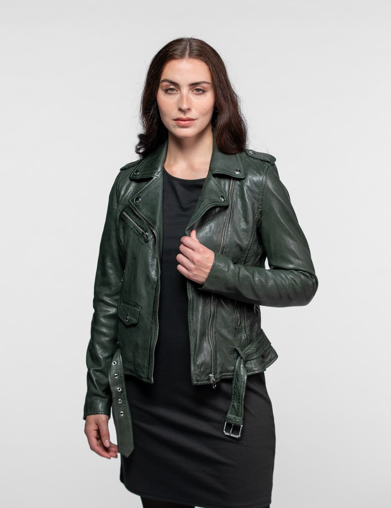 Paula - Blouson biker cuir femme