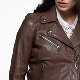 Olympe - Blouson biker cuir femme