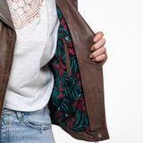 Olympe - Blouson biker cuir femme
