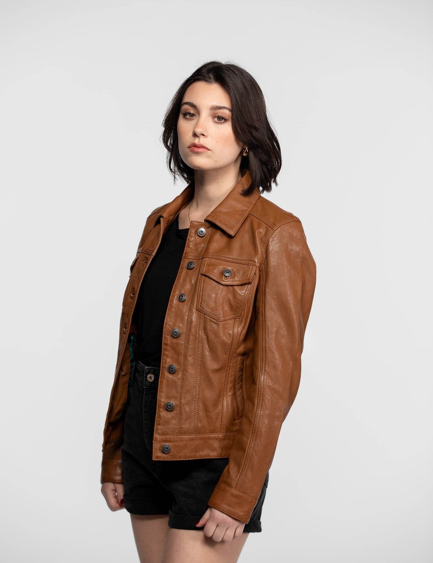 Janila - Blouson cuir femme