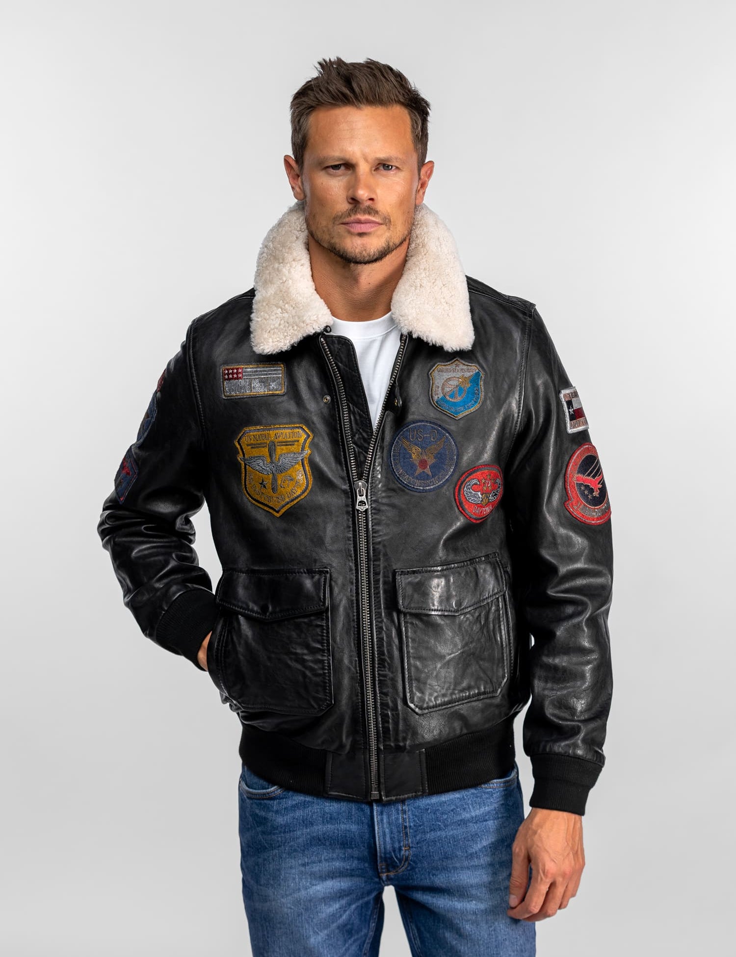 Mythic - Blouson air force cuir homme