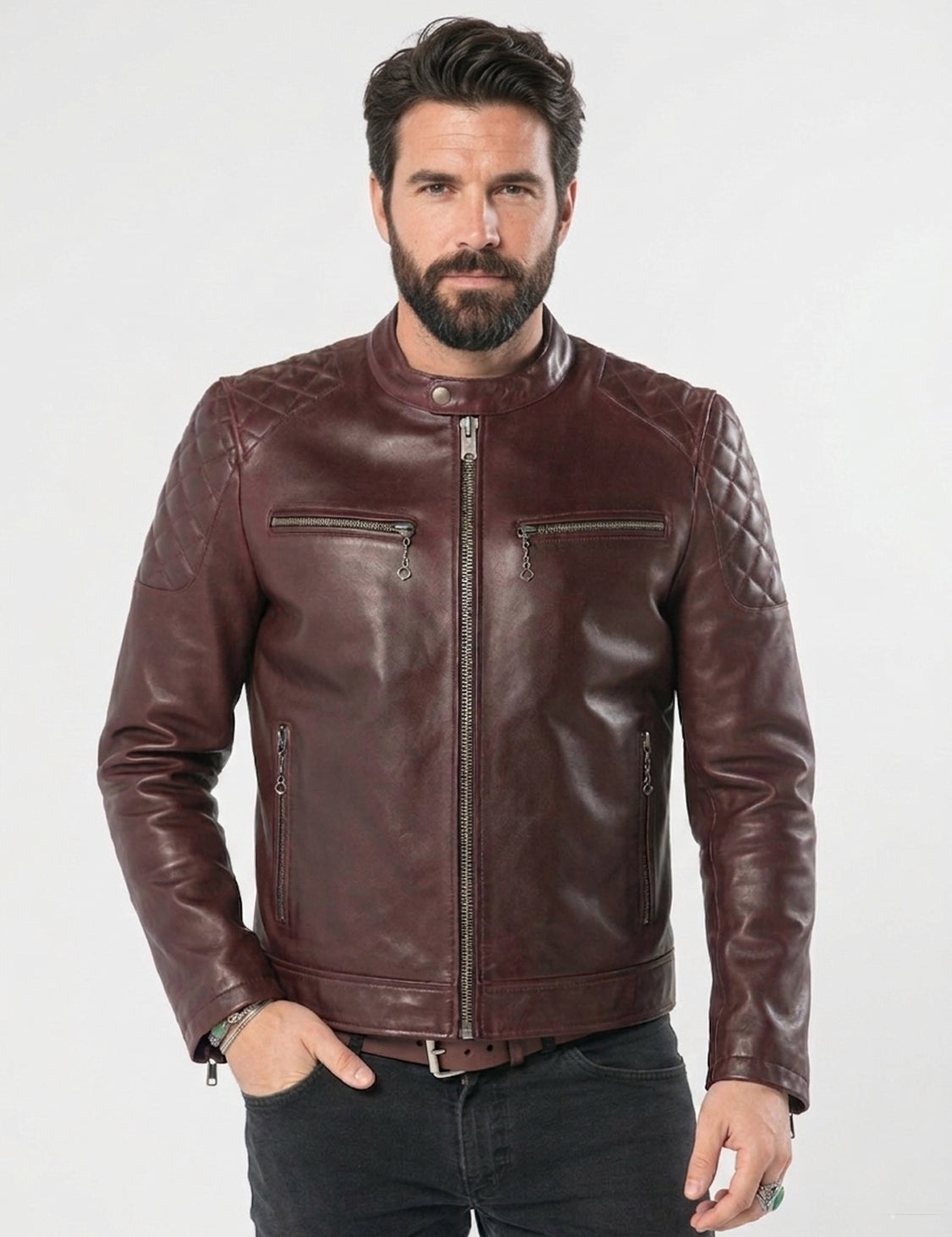 Cobalt - Blouson motard cuir homme