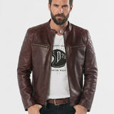 Cobalt - Men's leather biker jacket