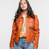 Asya - Veste cuir vintage femme
