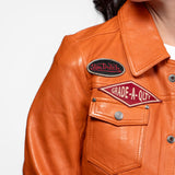 Asya - Veste cuir vintage femme