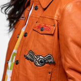 Asya - Veste cuir vintage femme