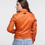 Asya - Veste cuir vintage femme