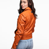 Asya - Women's vintage leather jacket