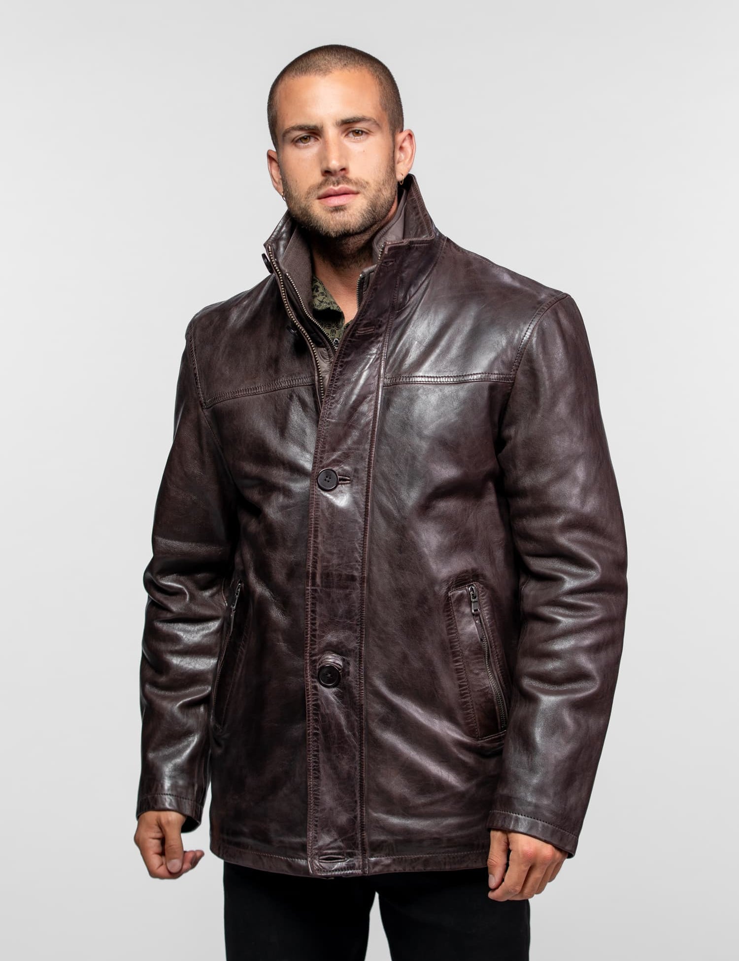 Moose - Veste cuir vintage homme