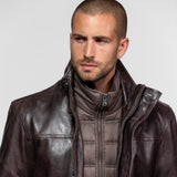 Moose - Veste cuir vintage homme
