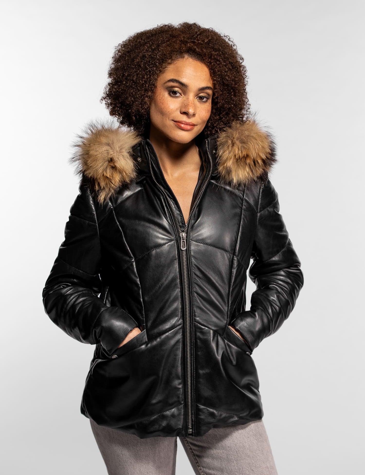 Nagel - Doudoune cuir femme