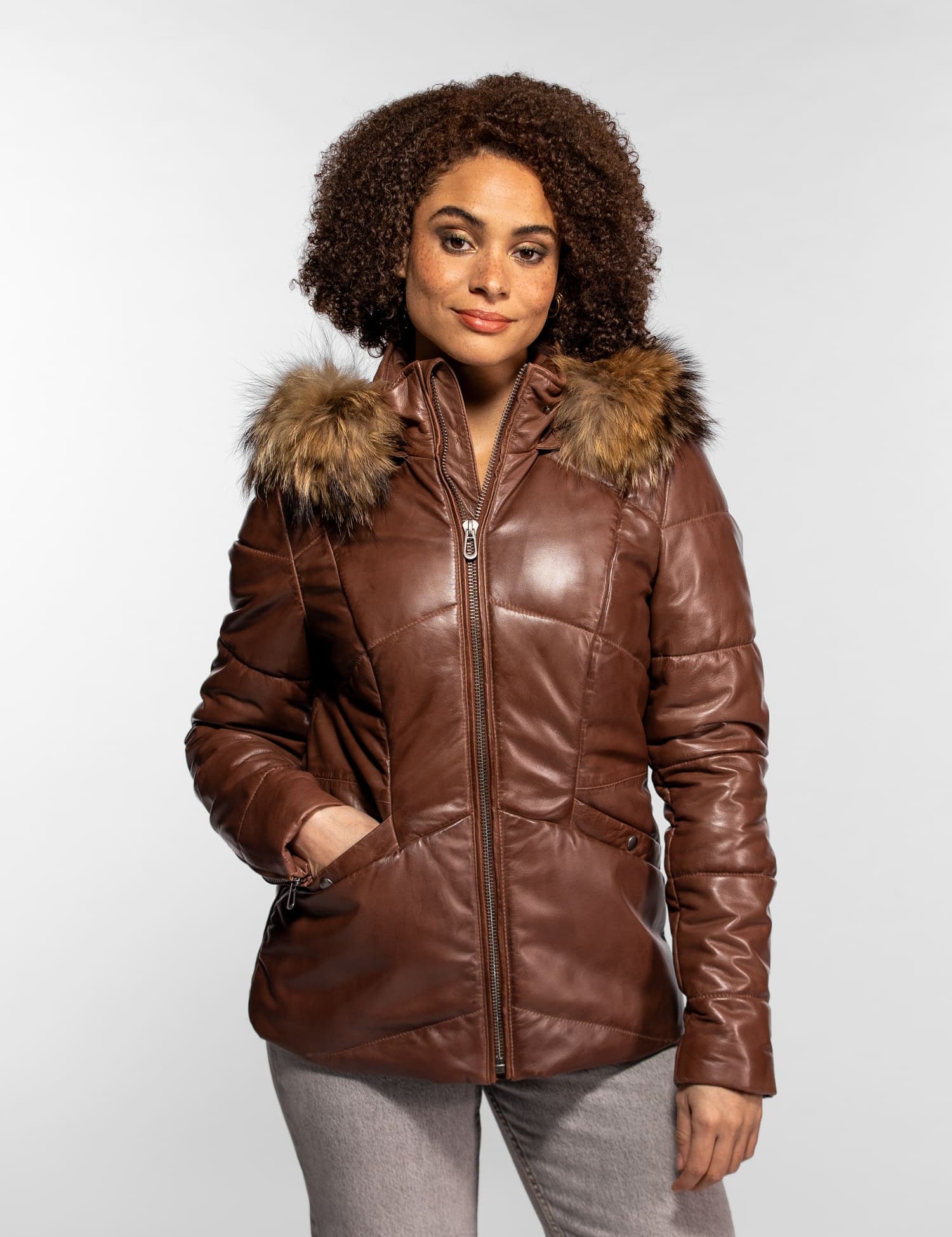 Nagel - Doudoune cuir femme