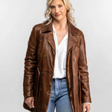 Ebert - Manteau trench cuir femme