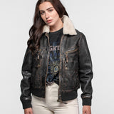 Butler - Blouson aviateur cuir femme