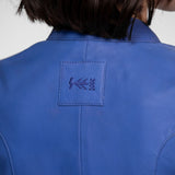 Lola - Women's round neck leather jacket