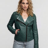 Haven - Blouson biker cuir femme