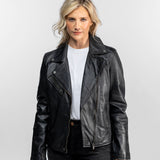 Haven - Blouson biker cuir femme