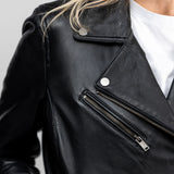 Haven - Blouson biker cuir femme