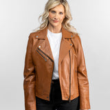 Haven - Blouson biker cuir femme