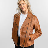 Haven - Blouson biker cuir femme