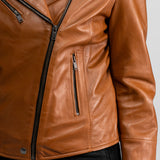 Haven - Blouson biker cuir femme