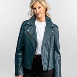 Haven - Blouson biker cuir femme