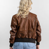 Alicia - Veste aviateur cuir femme