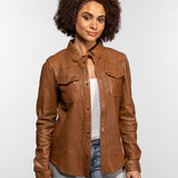 Dolores - Chemisier en cuir femme