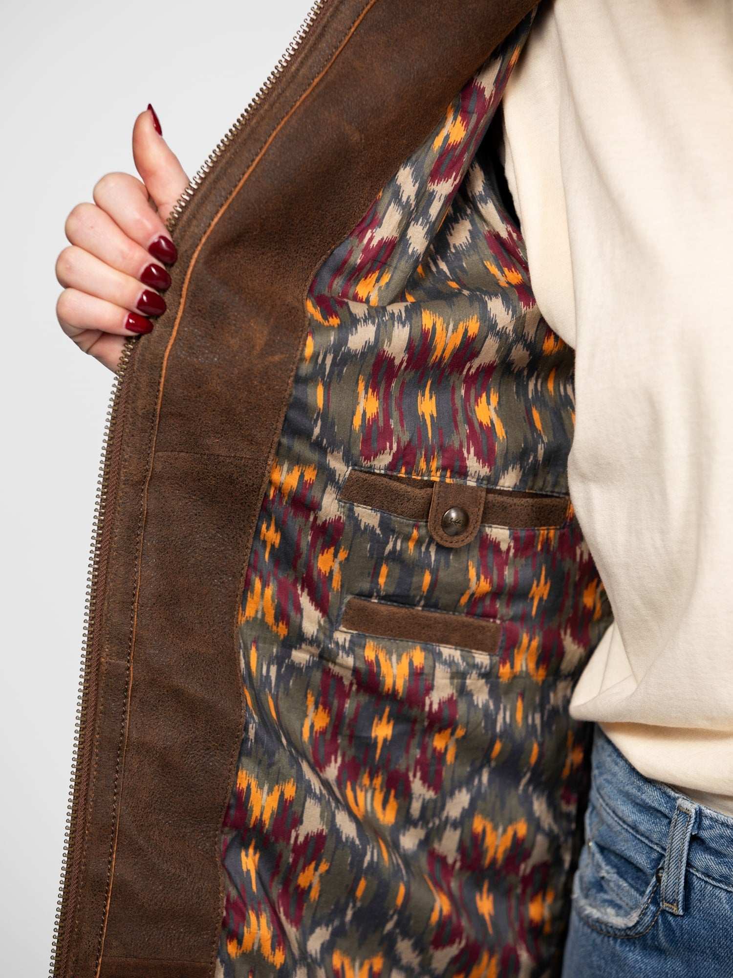 Mohave - Veste cuir capuche femme