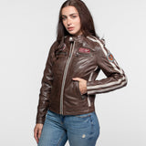 Roadie - Blouson motard cuir femme