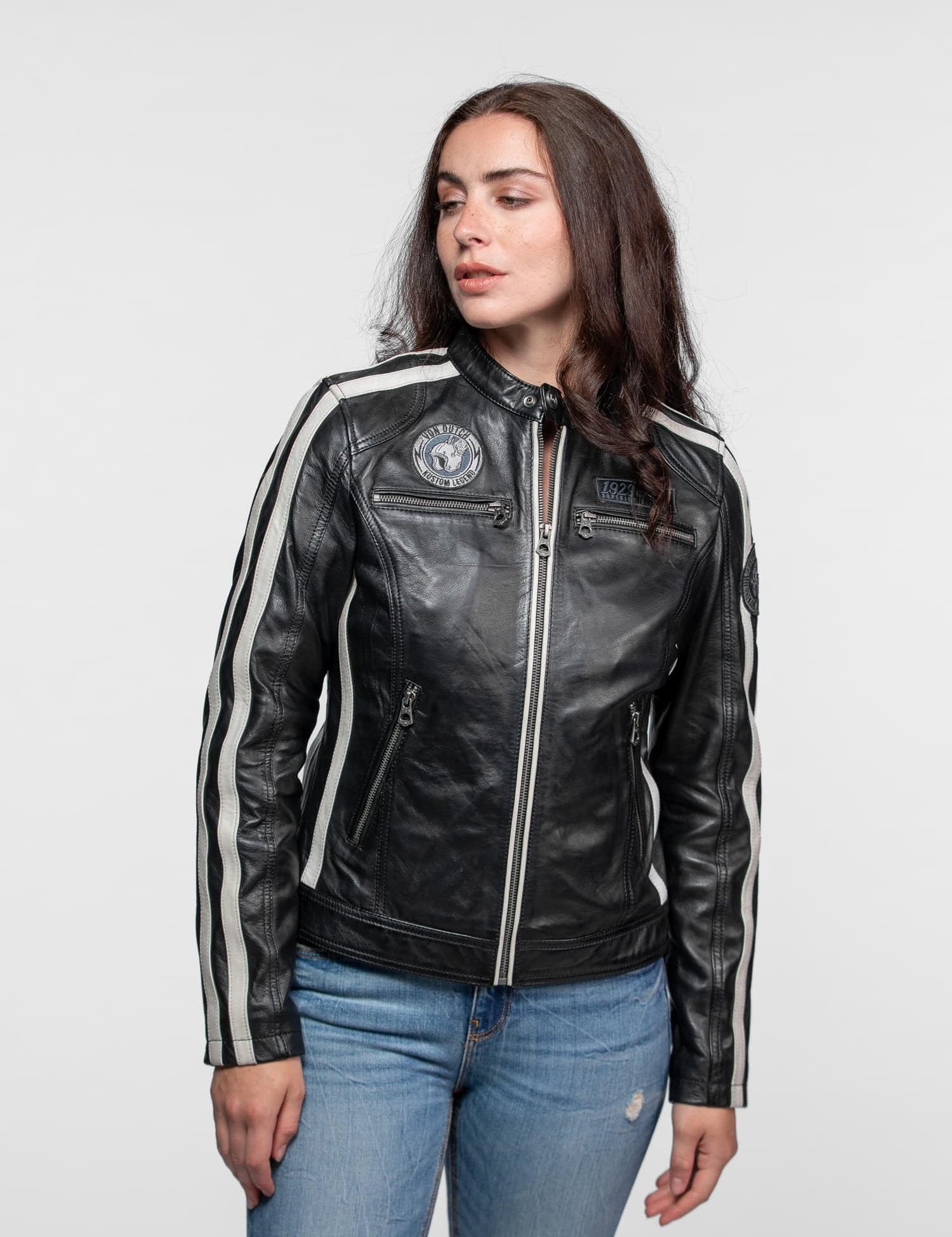Roadie - Blouson motard cuir femme