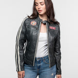Roadie - Blouson motard cuir femme