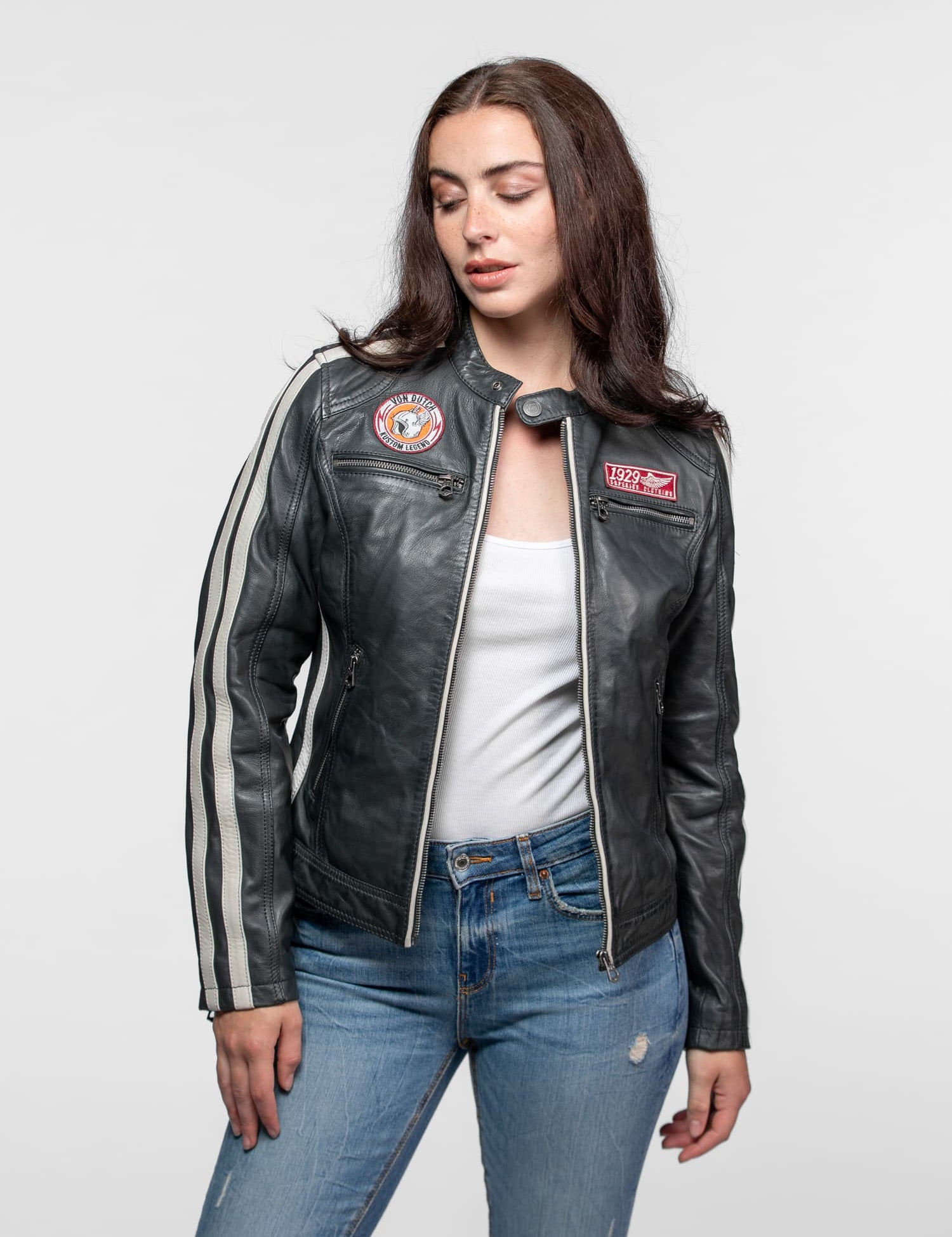 Roadie - Blouson motard cuir femme