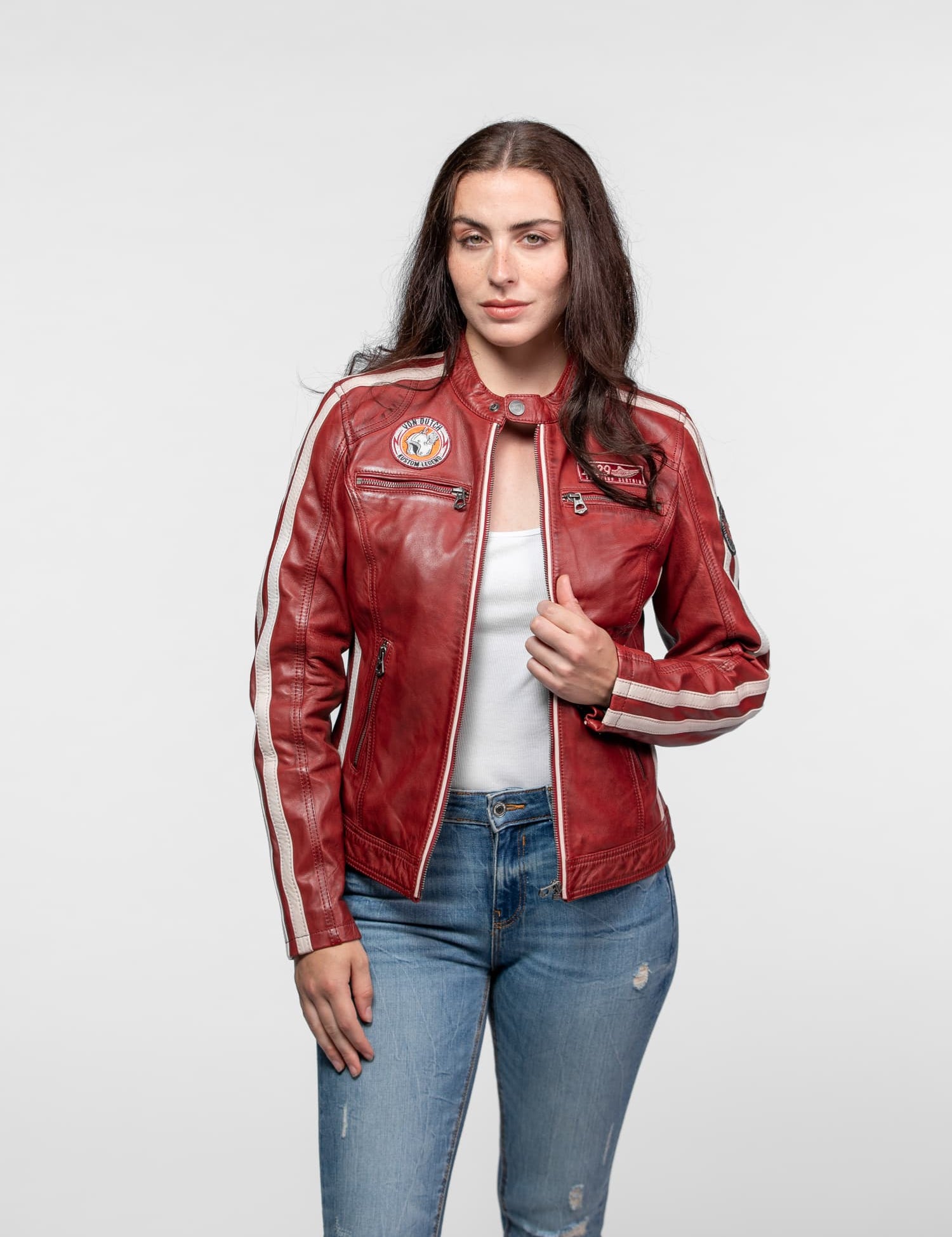 Roadie - Blouson motard cuir femme