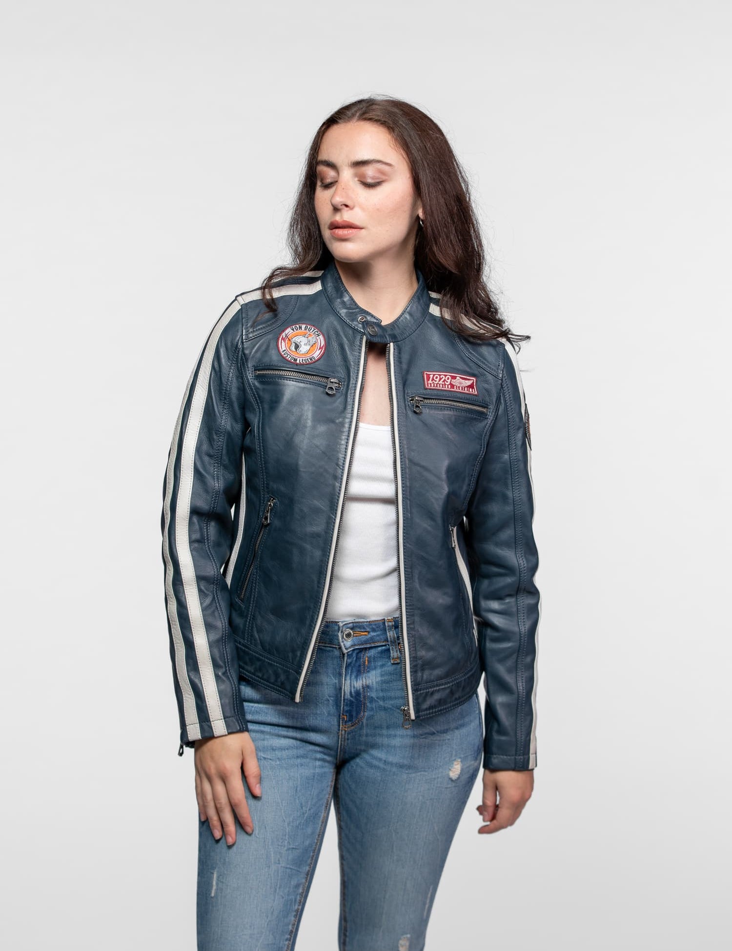Roadie - Blouson motard cuir femme
