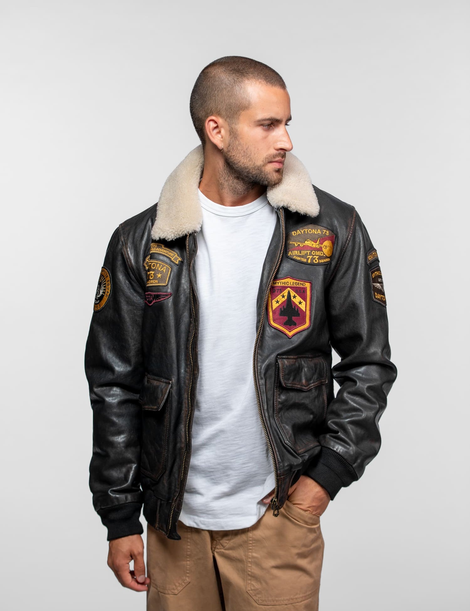 Mock - Blouson cuir aviateur