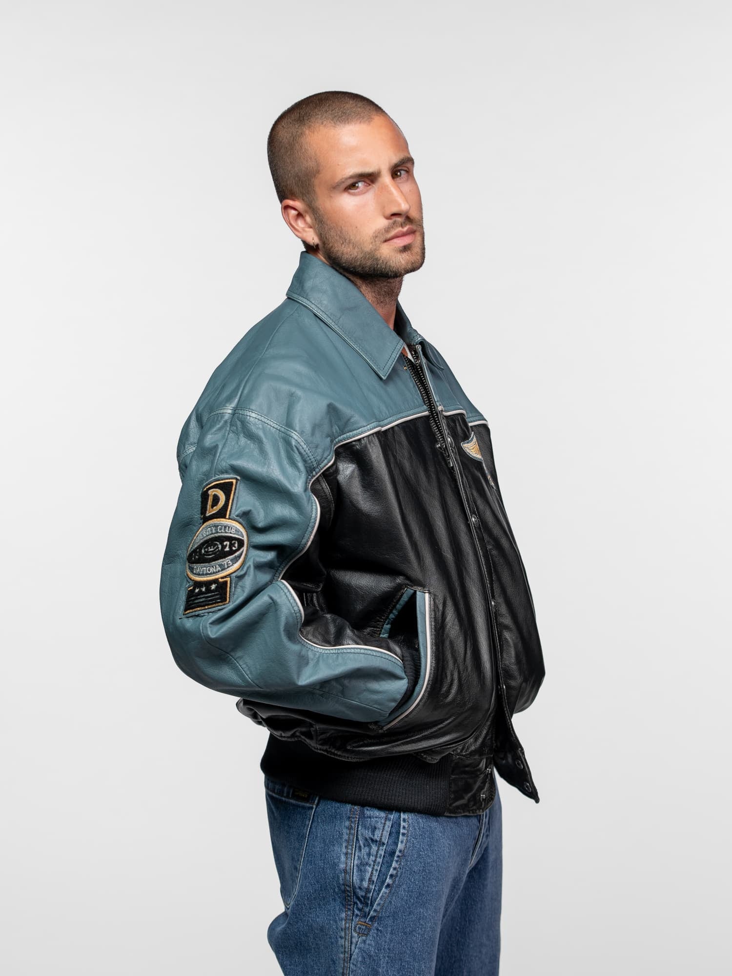 Teddy Cuir Homme Oversize Vintage en Cuir de Buffle – Daytona 73